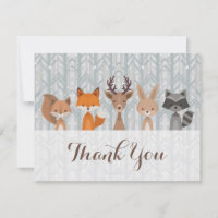 Hiver Carte de remerciements des animaux des bois