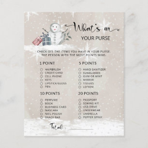 Hiver Ce qui est dans votre jeu de baby shower à s