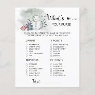 Hiver Ce qui est dans votre jeu de baby shower à s