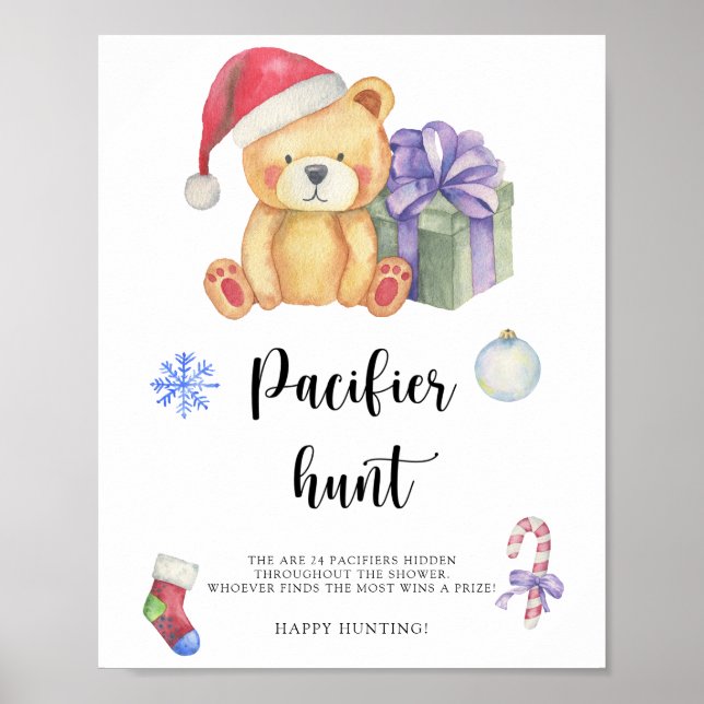 Hiver - chasse au pouce bébé affiche de jeu pour b (Devant)