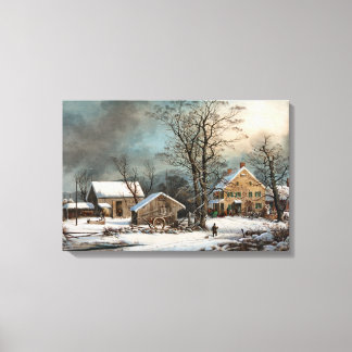 Hiver dans le pays, froid Matin enveloppé toile