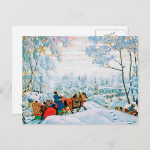 "Hiver" de Boris Kustodiev, cartes postales des be