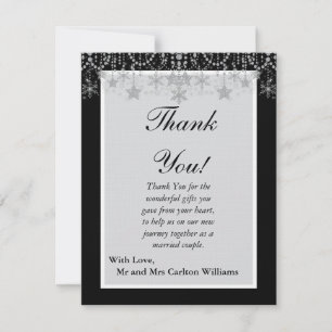 Hiver Diamant Mariage plat Carte de remerciements