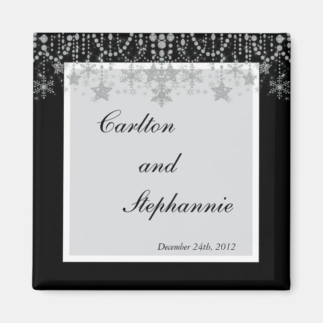 Hiver Diamond Mariage Magnet Favoriser (Devant)