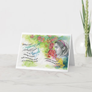 Hiver Dieu/Pluie, Carte de voeux pliée, 5"x7"