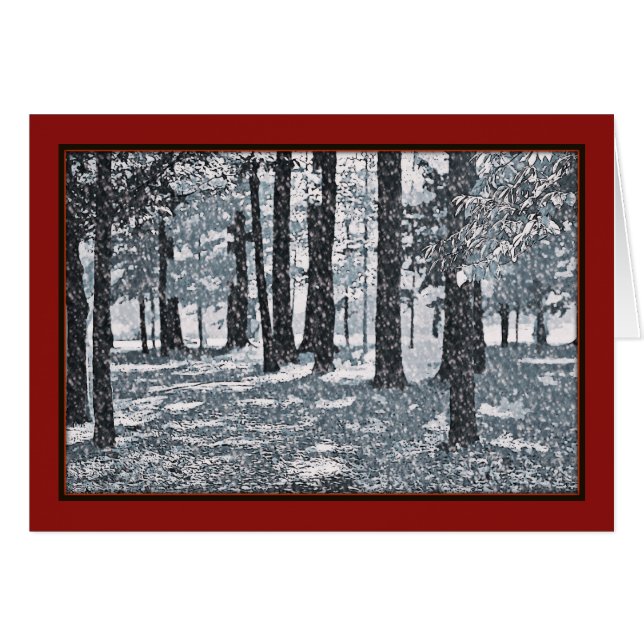 Hiver Dream Trees Classic Red Christmas Card (Devant horizontal)