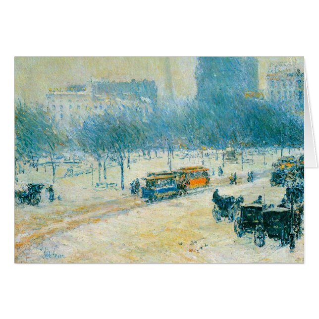 Hiver en Union Carré par Frederick Childe Hassam (Devant horizontal)