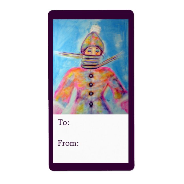 "Hiver Enveloppement" Art Cadeau Étiquette (Devant)