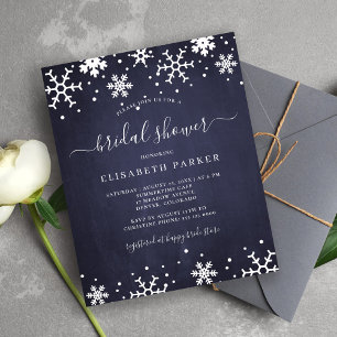 Hiver flocons de neige budget nuptiale invitation