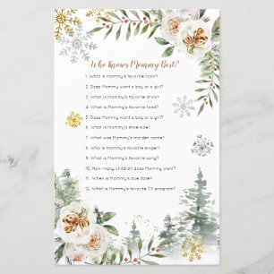 Hiver Floral Blanc Qui Connaît Maman Meilleur Jeu