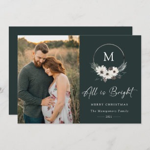 Hiver Floral Monogramme Hoop Wreath Photo