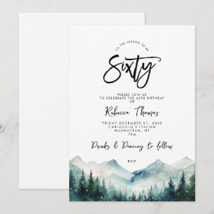 hiver forêt montagne 60e anniversaire invitation