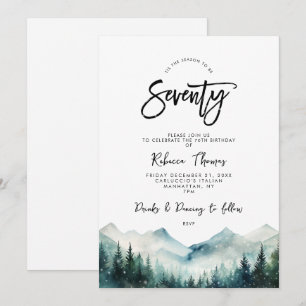 hiver forêt montagne 70e anniversaire invitation