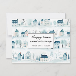 Hiver Happy Home Anniversaire Véritable Carte post