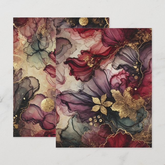 Hiver Harvest Vin Alcool Encre Papier à rebut (Devant / Derrière)