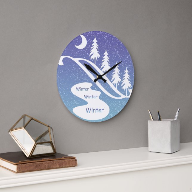 Hiver, hiver, design hiver Horloge murale (Bureau)