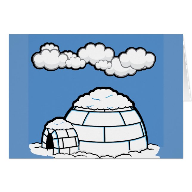 HIVER IGLOO NEIGE BLEU SKY WHITE CLOUDS CARTOON (Devant horizontal)