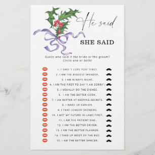 Hiver Il dit qu'elle a dit jeu de douche nuptiale