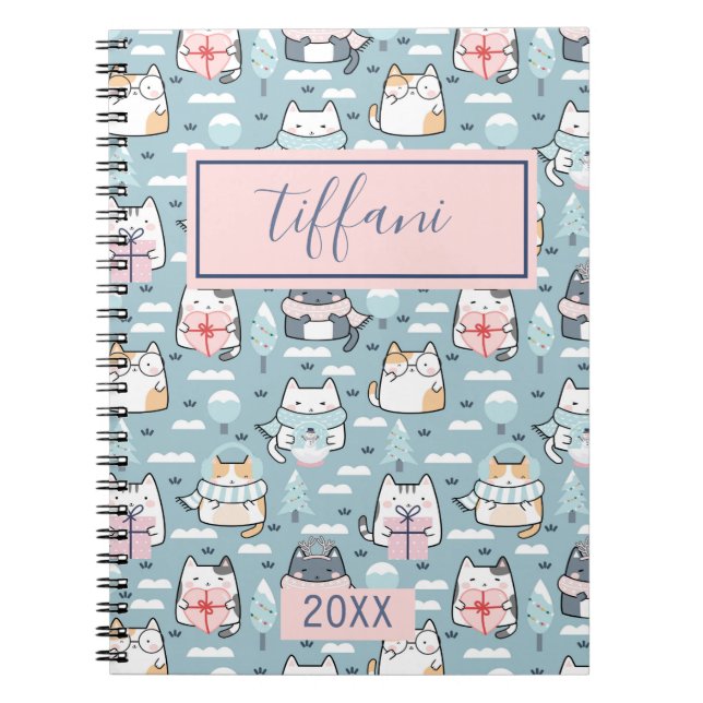 Hiver Kitty Cats Carnet photo spirale (Devant)