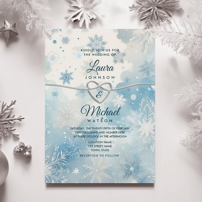 Hiver Merveilleux Invitation Bleu Poussiéreux (Créateur téléchargé)