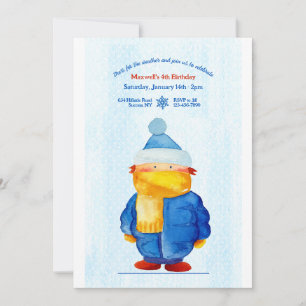 Hiver Météo Anniversaire Fête Invitation
