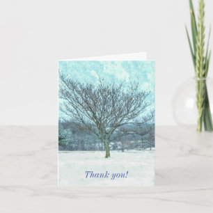 Hiver Mimosa Peinture Carte de remerciements