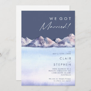 Hiver Mountain Evening Elopement Faire-part