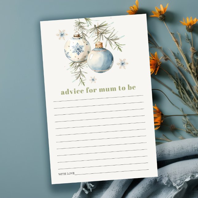 Hiver Noël Garçon Conseils à maman Baby shower (Créateur téléchargé)