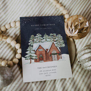 Hiver Nuit Vacances Faire-part de déménagement