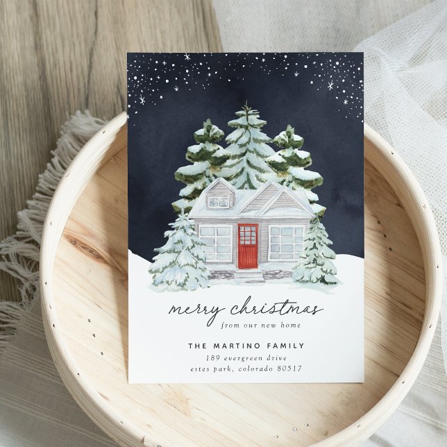 Hiver Nuit Vacances Faire-part de déménagement (Créateur téléchargé)