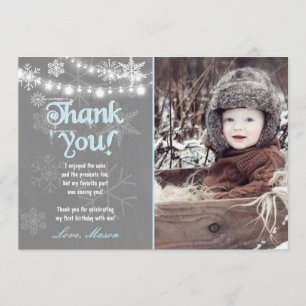 Hiver ONE derland Anniversaire Carte de remercieme