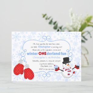 Hiver ONE derland Anniversaire Invitation