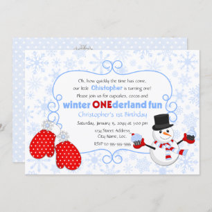 Hiver ONE derland Anniversaire Invitation
