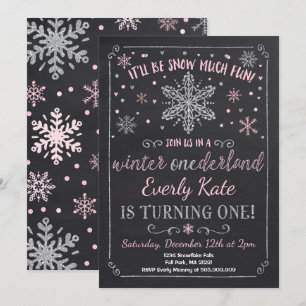 Hiver ONE derland Anniversaire Invitation Argent r