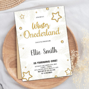 Hiver ONE derland Anniversaire Invitations Star Go