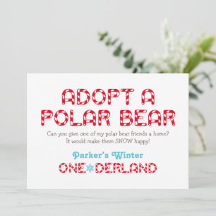 Hiver ONE derland Anniversaire Polar Bear Favor Si