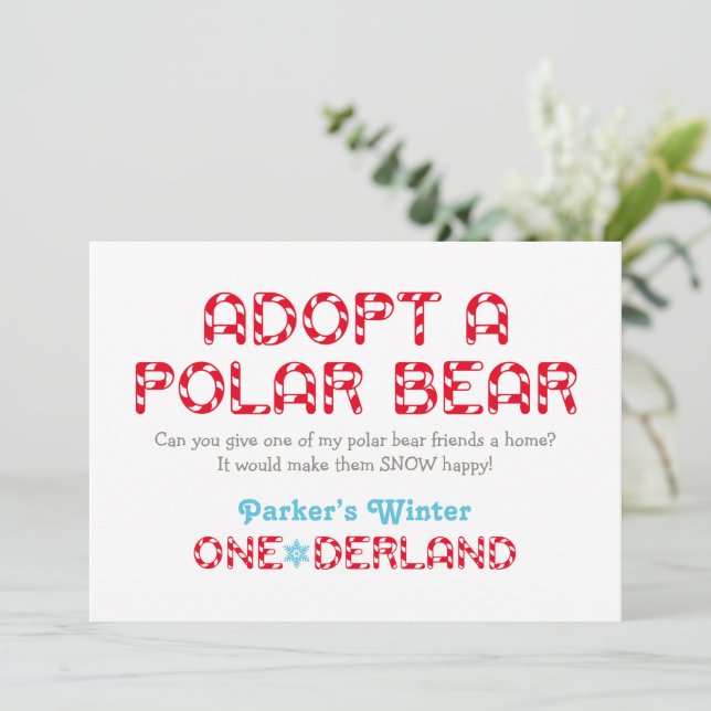 Hiver ONE derland Anniversaire Polar Bear Favor Si (Debout devant)