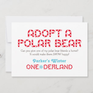 Hiver ONE derland Anniversaire Polar Bear Favor Si