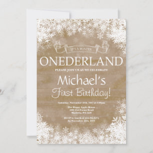 Hiver Onederland 1er Anniversaire Invitation