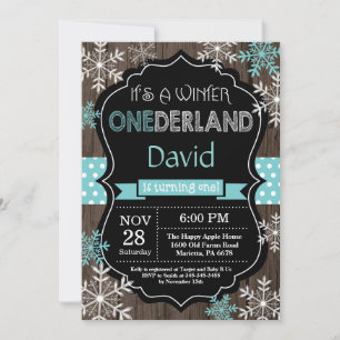 Hiver Onederland 1er Anniversaire Invitation
