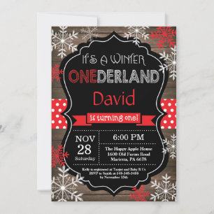 Hiver Onederland 1er Anniversaire Invitation