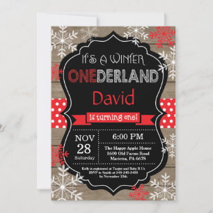 Hiver Onederland 1er Anniversaire Invitation