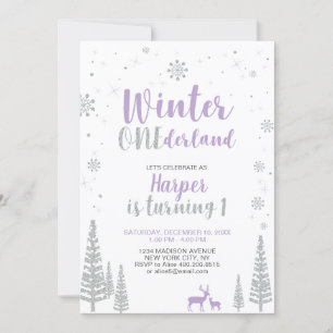Hiver Onederland 1er Anniversaire Invitation - Fil
