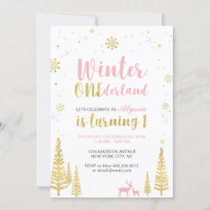 Hiver Onederland 1er Anniversaire Invitation - Fil