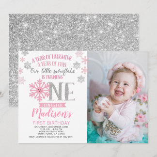Hiver Onederland 1er anniversaire Invitation photo