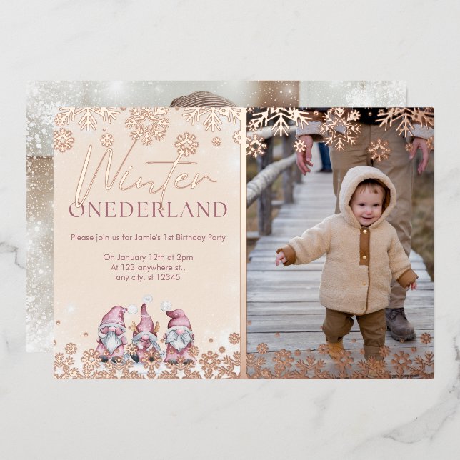 Hiver ONEderland 1er anniversaire invitations fill (Recto/Verso)