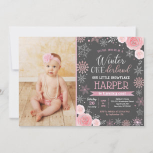 Hiver ONEderland 1er anniversaire Invitations phot