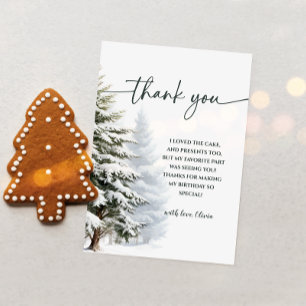 Hiver Onederland Anniversaire Carte de remerciemen