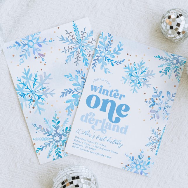 Hiver Onederland Anniversaire Invitation (Créateur téléchargé)