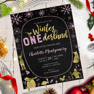 Hiver Onederland Anniversaire Invitation Flèches d